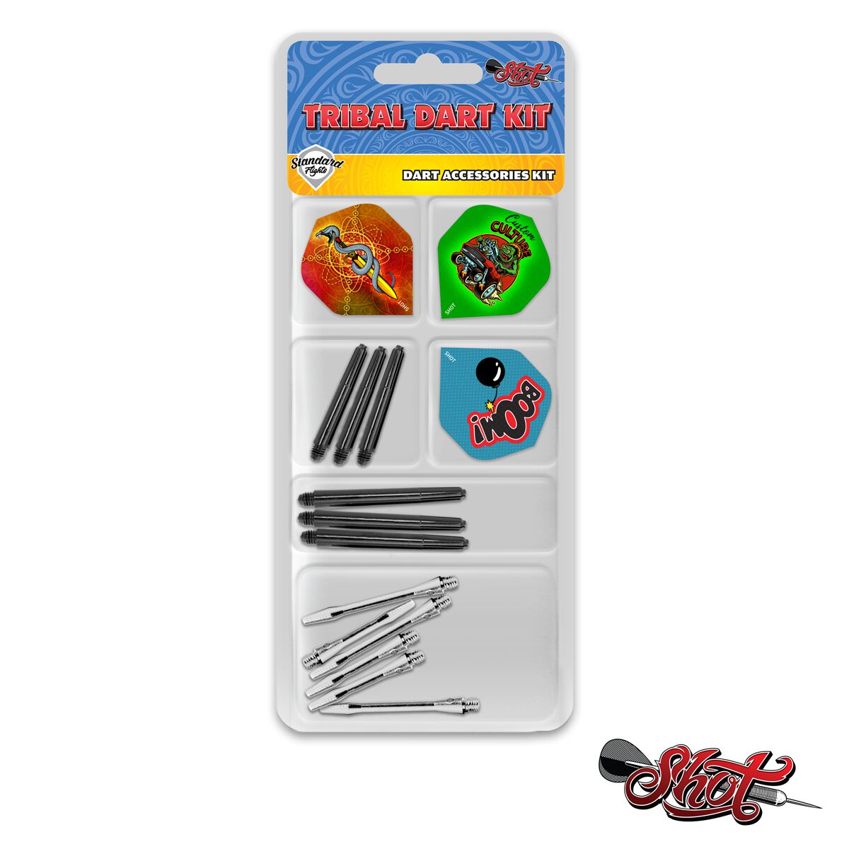 Shot Darts Shot! Darts Tribal Dart Accessory Kit With Shafts, Flights and Protectors