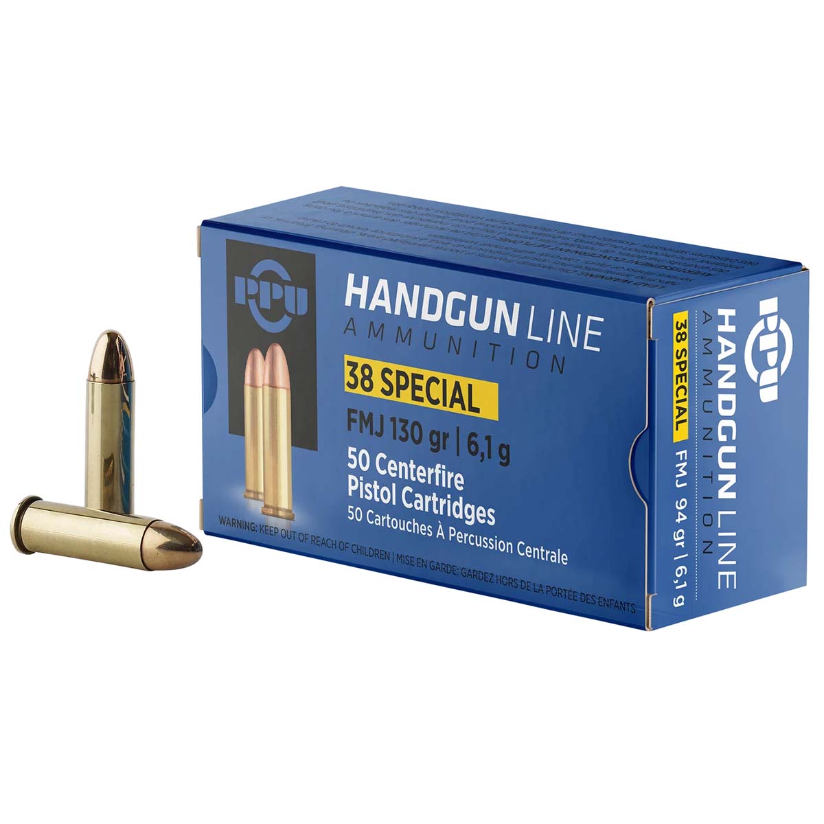 Ppu PPH38SF Handgun 38 Special 130gr Full Metal Jacket