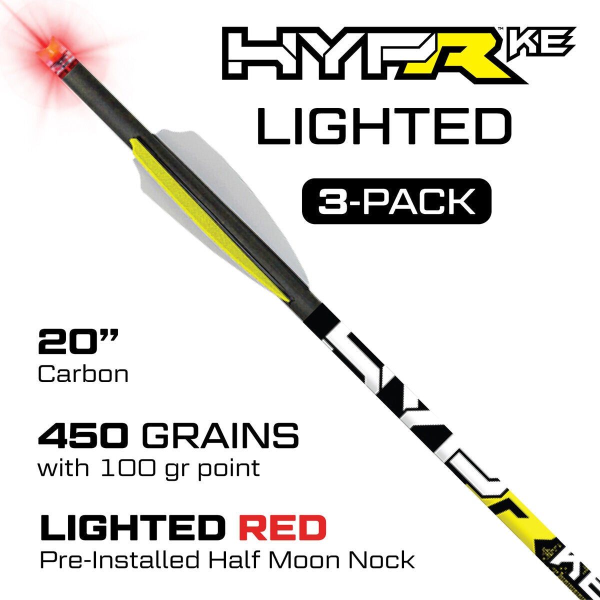 Killer Instinct Lighted HYPR  KE 20" Crossbow Bolts 3 Pack