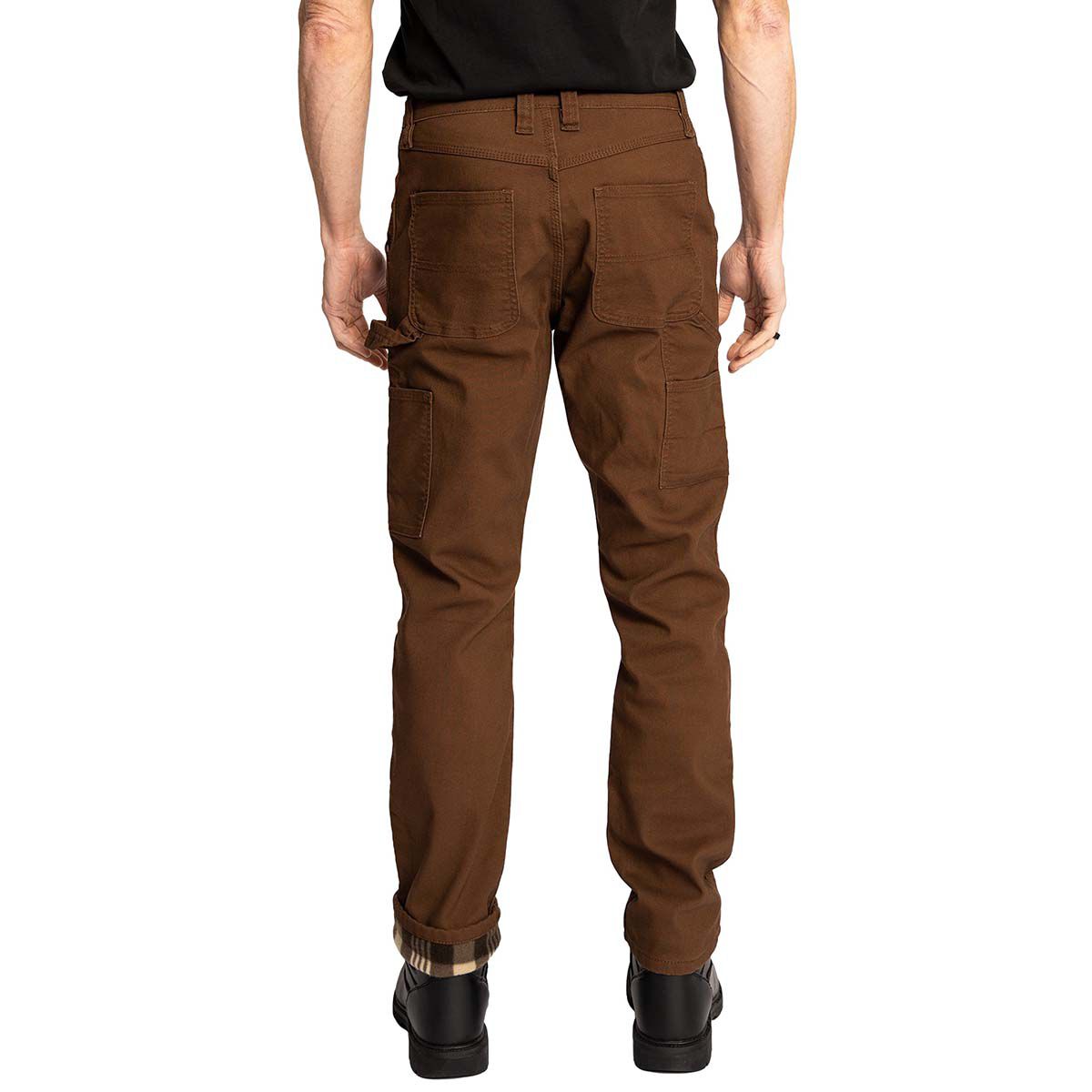 Full Blue Men's Dark Brown Fleece Lined Dungaree