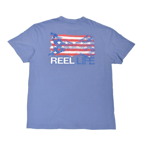 Reel Life Men's Short Sleeve Americana Flag Tee