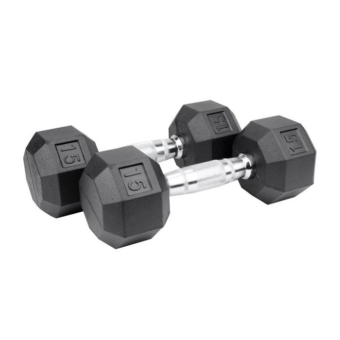 Xprt Fitness 15lb Rubber Hex DB