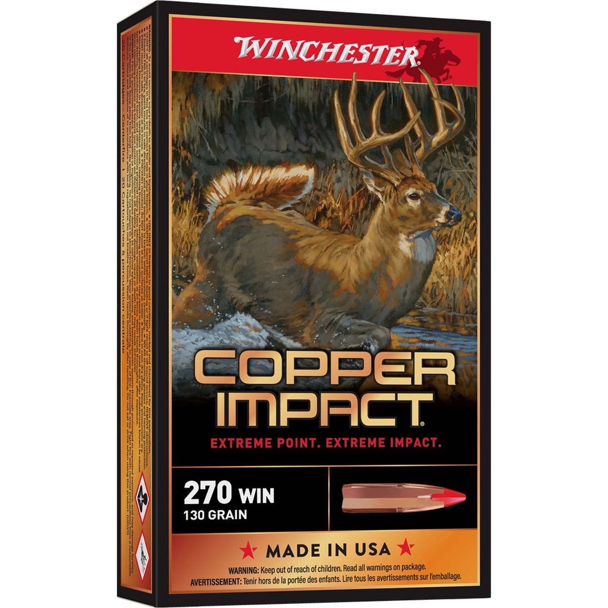 Winchester 270 Winchester 130-Grain Copper Impact Rifle Ammunition