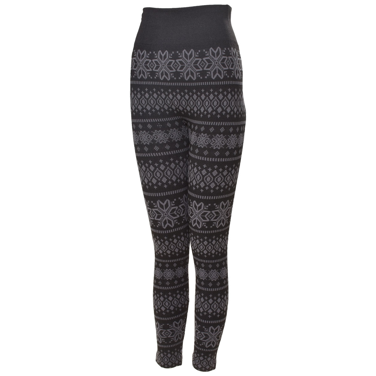 Muk Luks Women's Grey/White Fairisle Fleece Lined Leggings