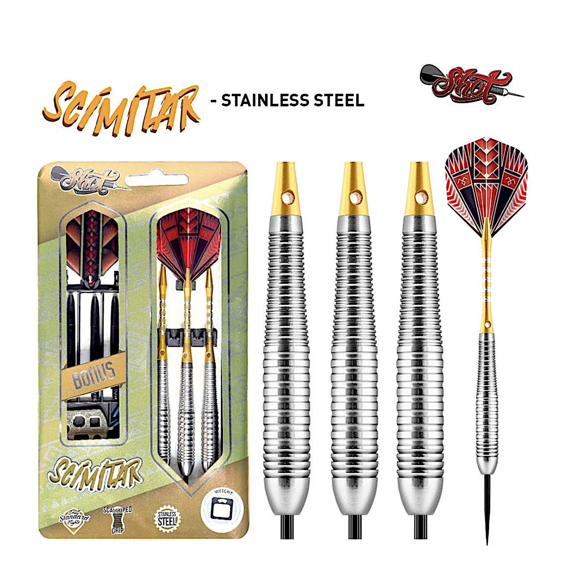 Shot Darts SCIMITAR STEEL TIP DARTS - 24gm