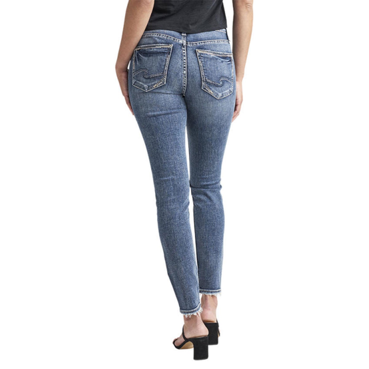 Silver Women's Mid Rise Skinny Jeans
