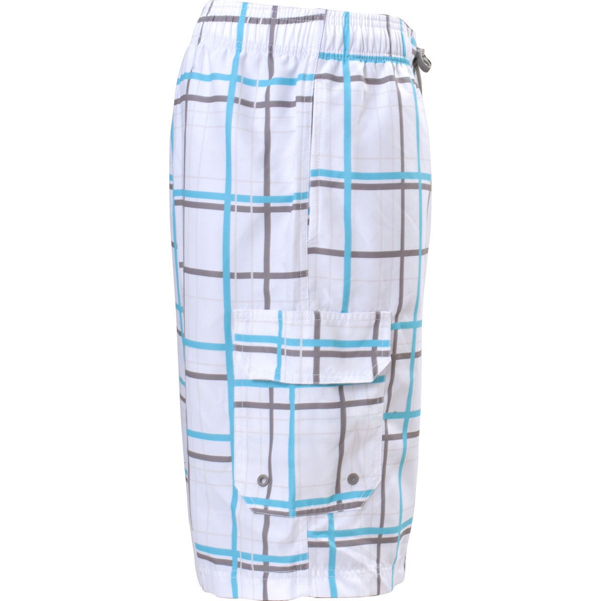 Split Men's Plaid Boardshorts With Cargo Pockets