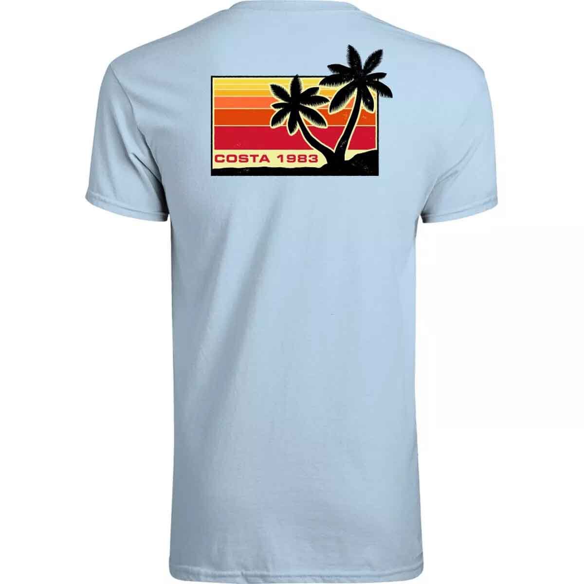 Costa Men's Short Sleeve Palm Tree Seaside Tee