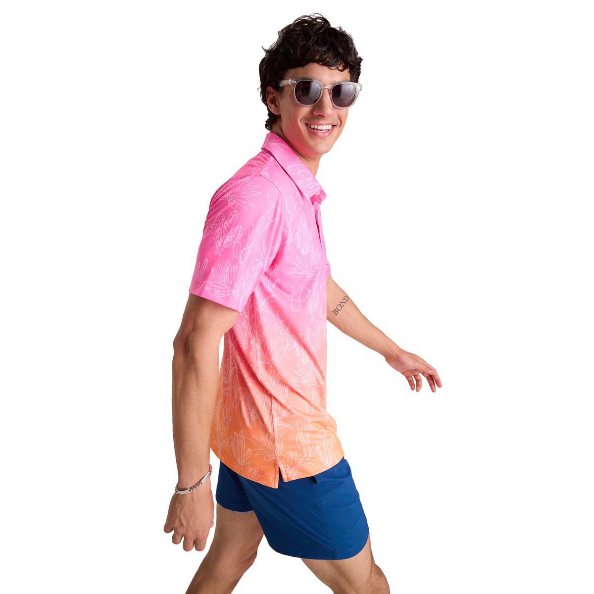 Chubbies Men's Sunset Succulent (Performance Polo )