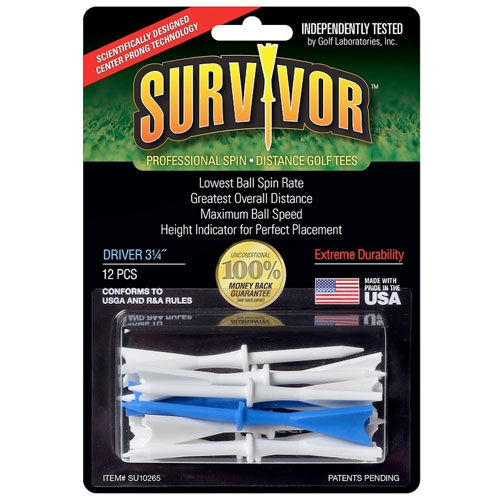 Greens Keeper 3.25" Survivor Golf Tees - 12 Pack