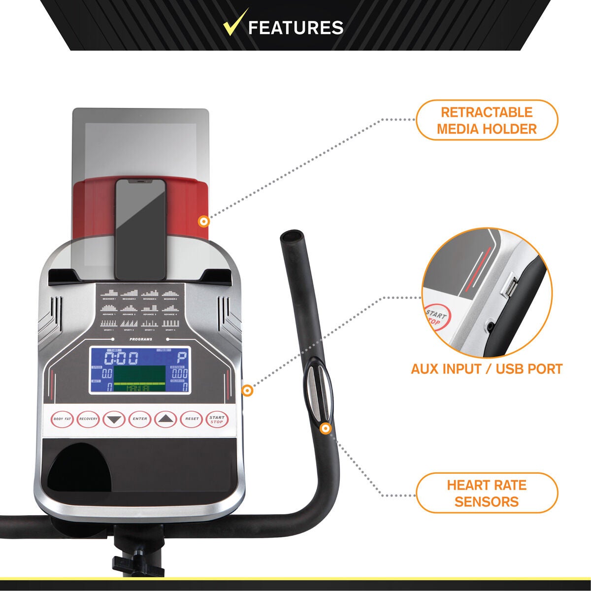 Circuit Fitness Magnetic Upright Exercise Bike