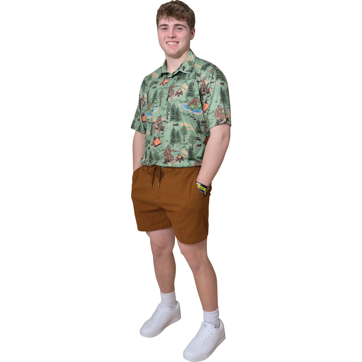 Aeroline Men's Short Sleeve Print Polo