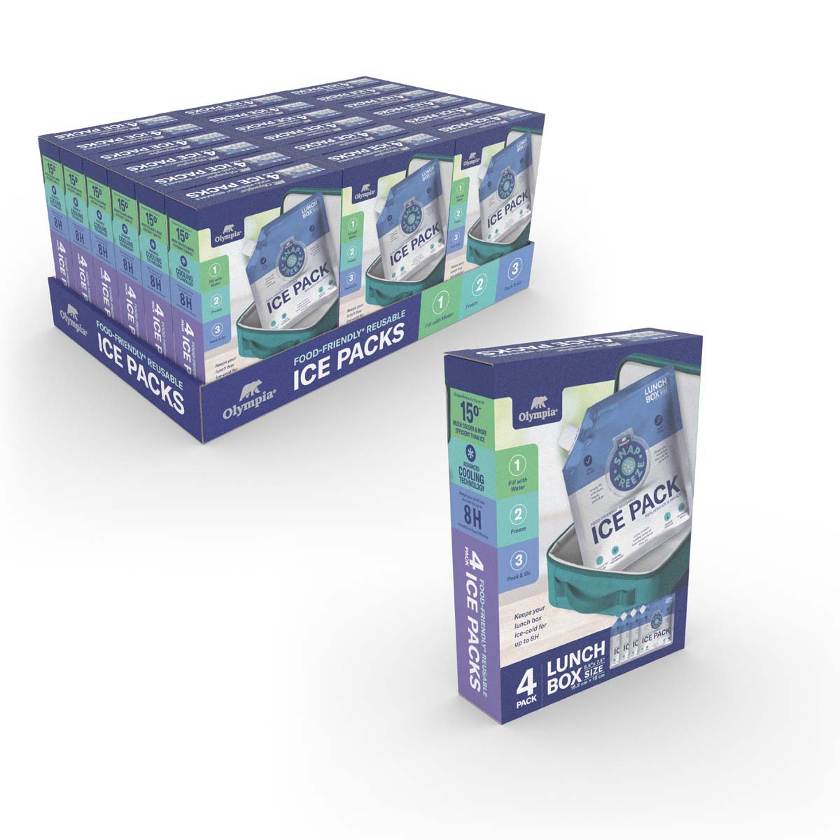 Olympia Small Lunch Box 4-Pack Ice Packs