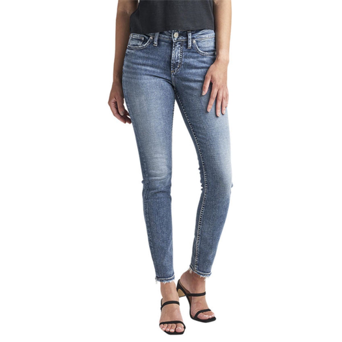 Silver Women's Mid Rise Skinny Jeans