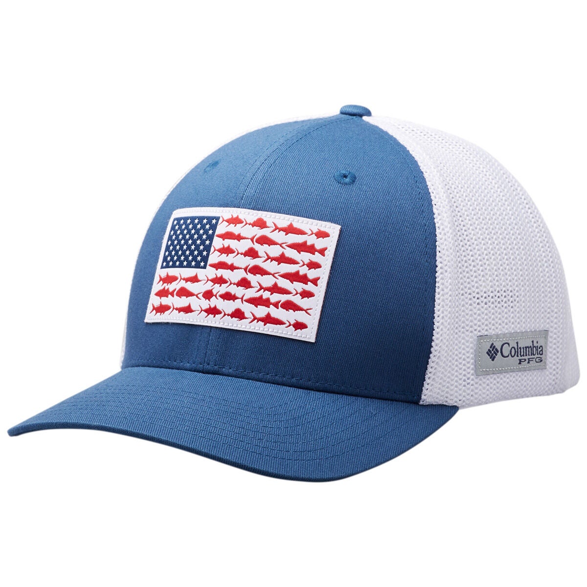 Columbia PFG Fishing Fish Flag Mesh Cap