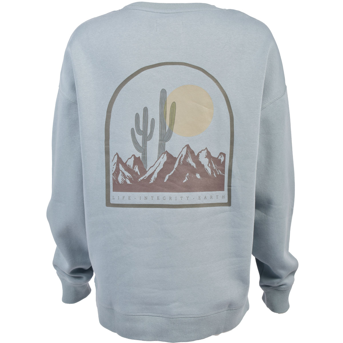 Liv Outdoor Women's Oversized Cactus Mountain Graphic Fleece Crew Sweatshirt