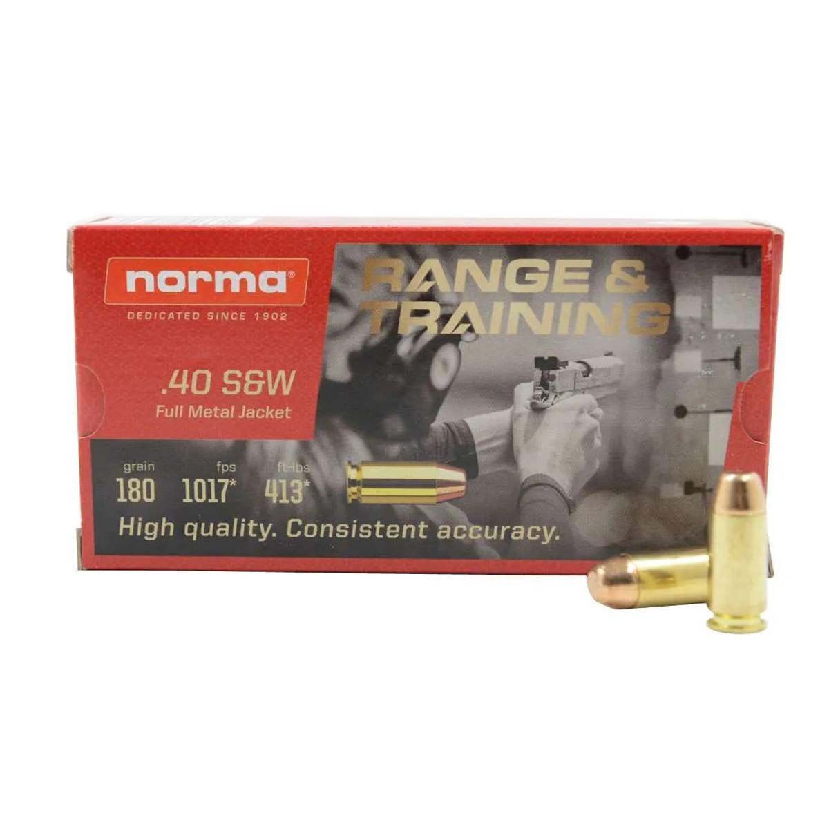 Norma .40 S&W 180 Grain FMJ - 50 Count