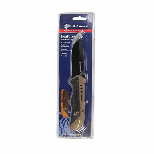 Smith & Wesson Rubberized Assist Open Folding Knife Pocket Folder