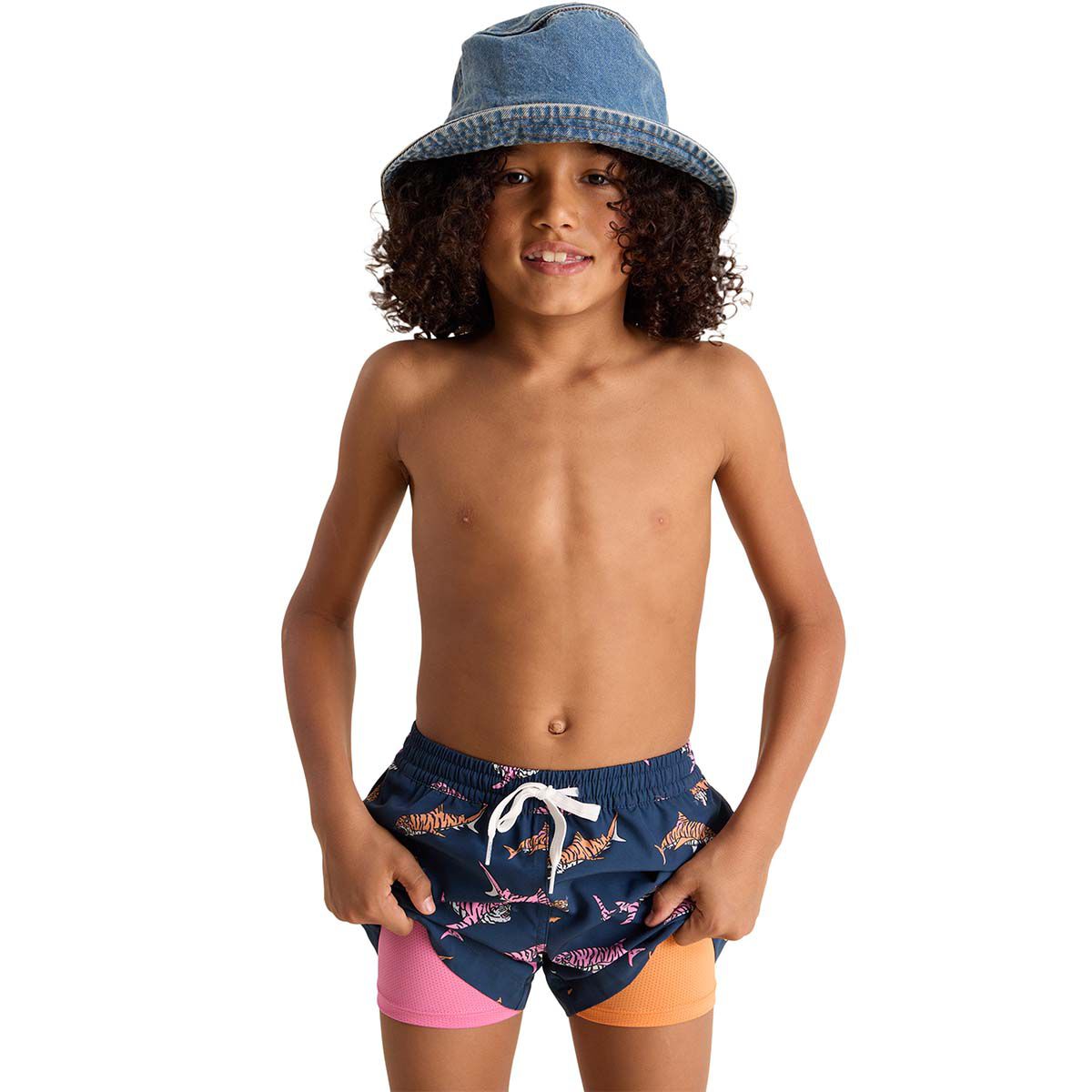 Chubbies Boys' King of the Seas Lined Classic Swim Trunk- Shorter