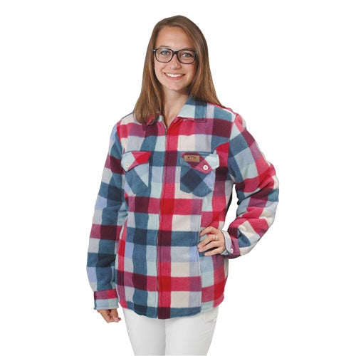 Canyon Creek Women's Sherpa Lined Plaid Polar Fleece Full Zip Jacket
