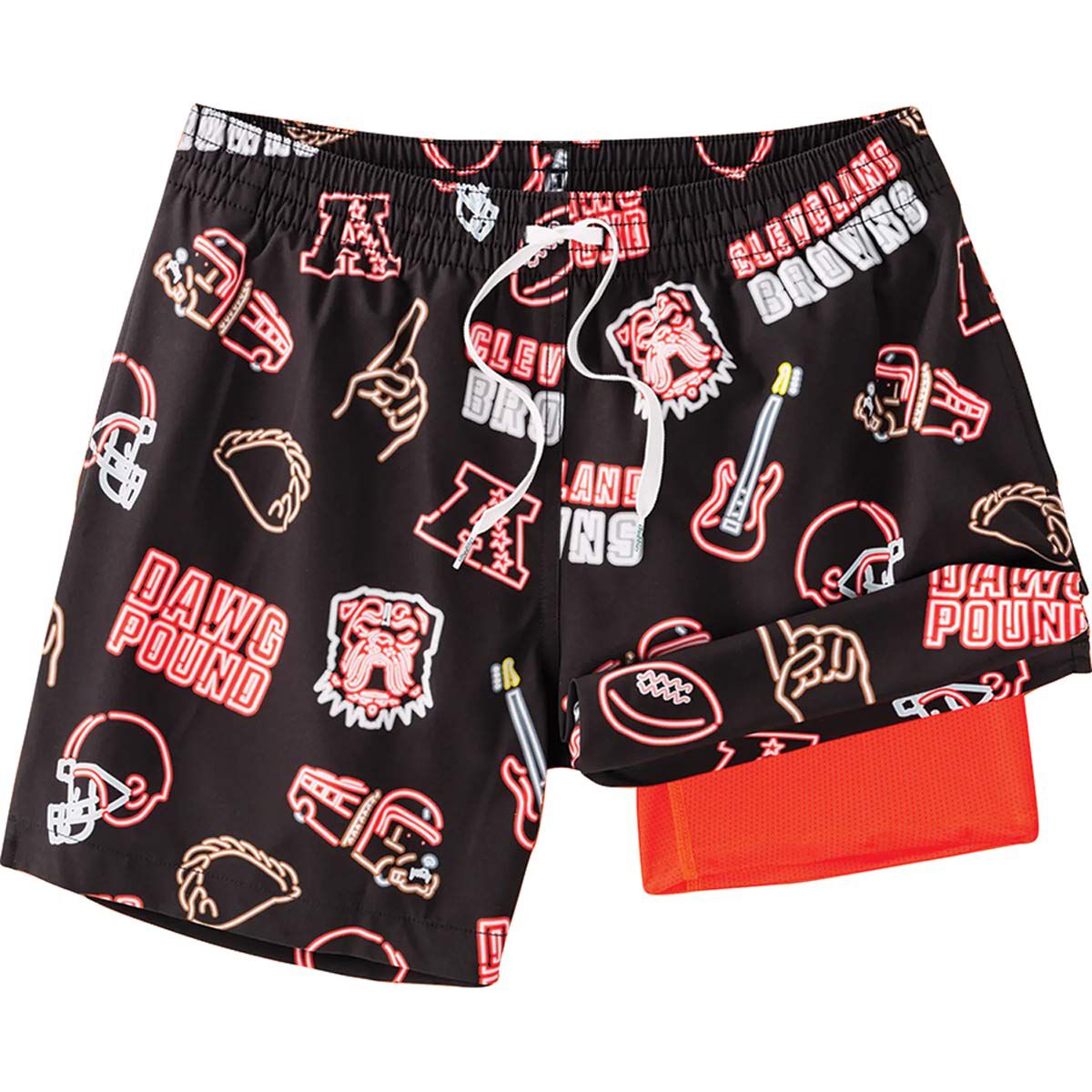 Chubbies Men's Cleveland Browns Neon Swim Trunks