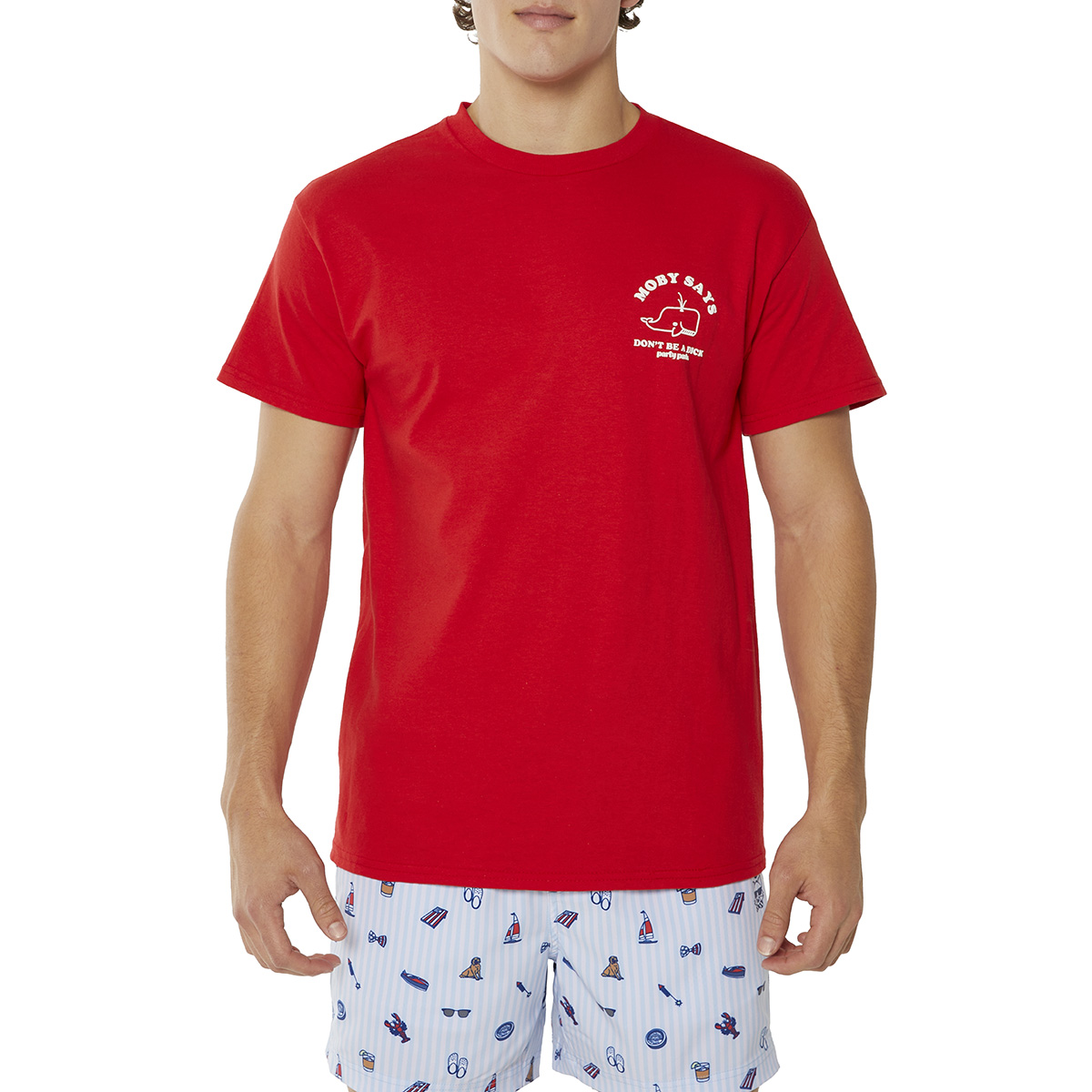 Party Pants Men's Red Moby Says Tee