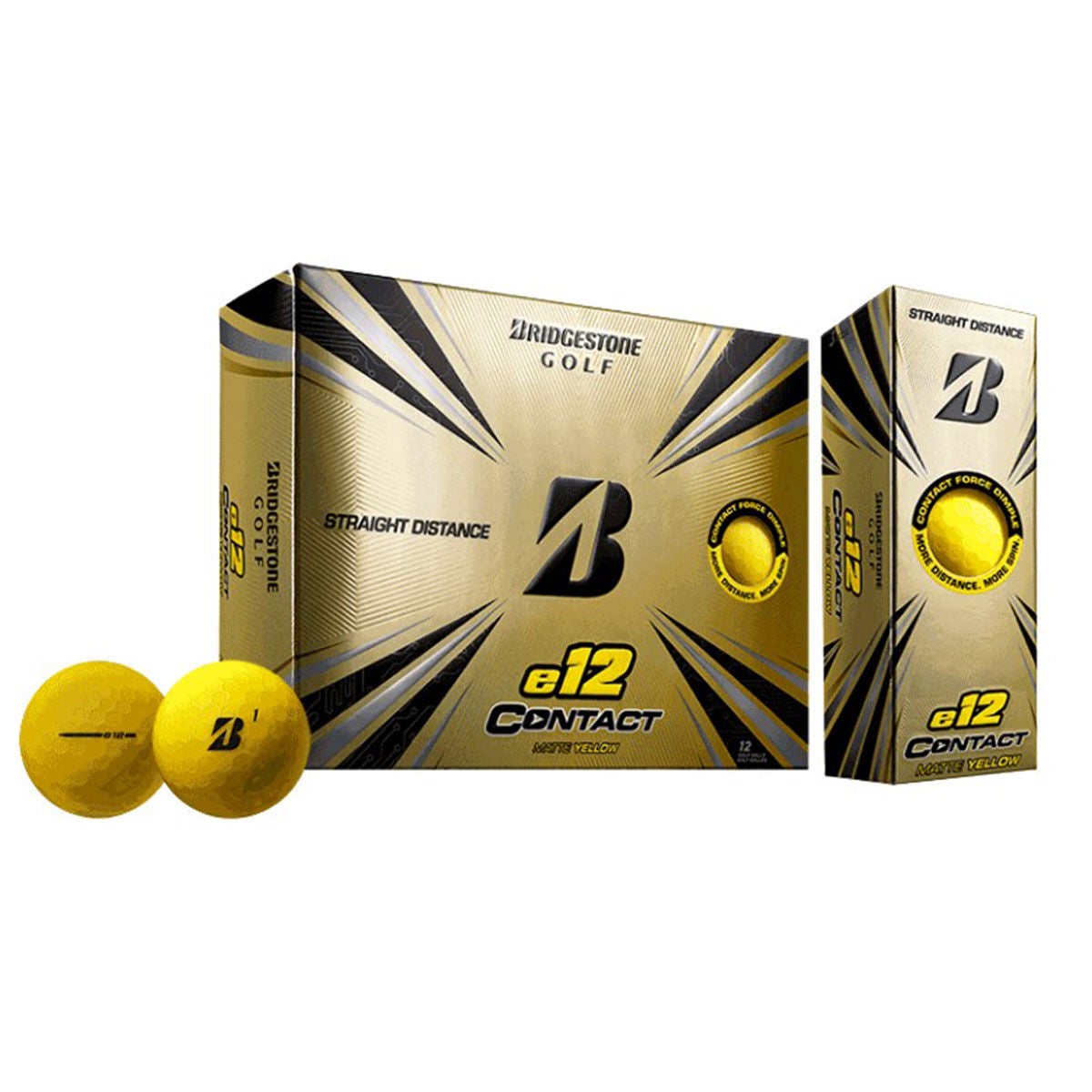 Bridgestone E12 Contact Matte Yellow 12 Pack Golf Balls