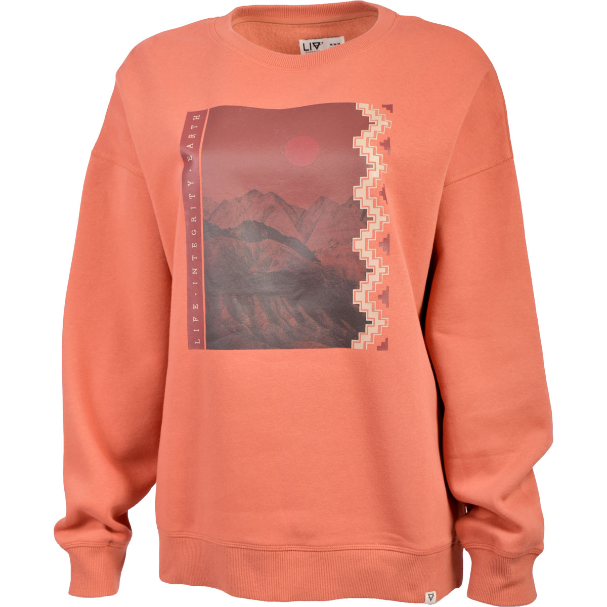 Liv Outdoor Women's Oversized Mountain Photo Graphic Fleece Crew Sweatshirt