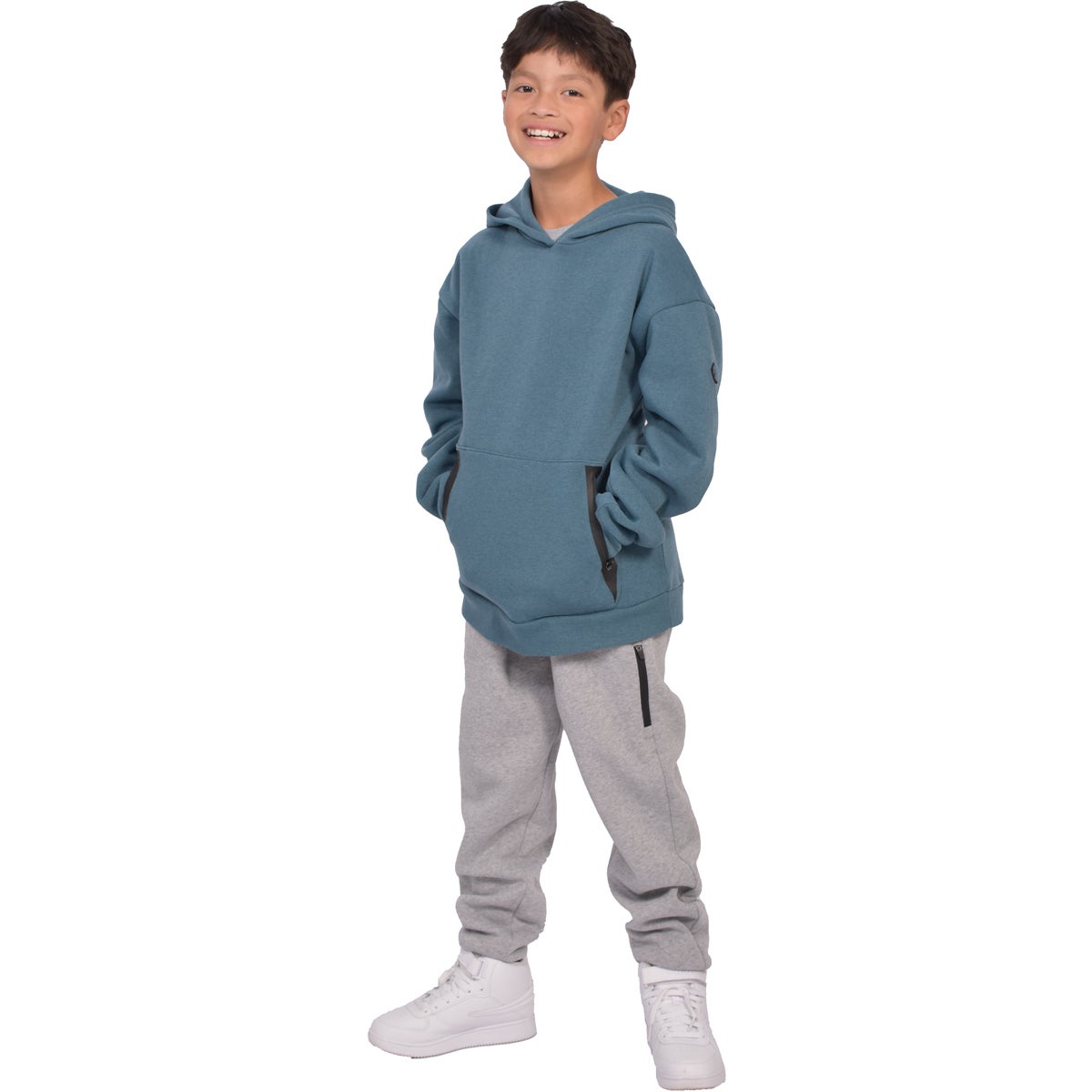 Powerflex Boy's Michael Pullover Zip Heather Hoodie