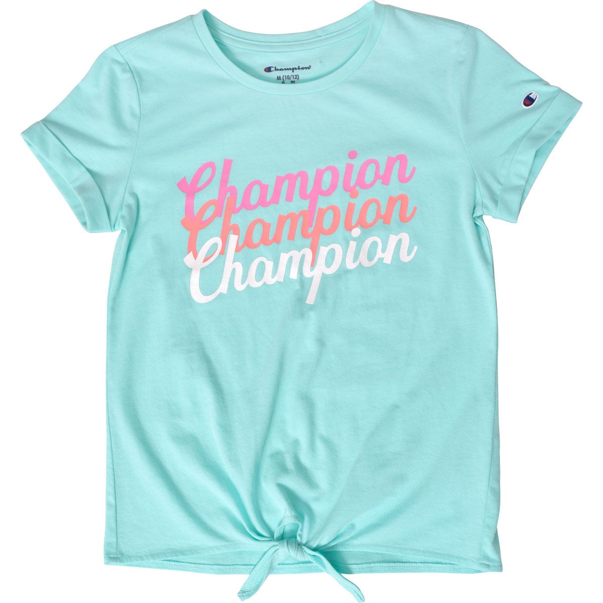 Champion Girl's Tie Front Script Tee