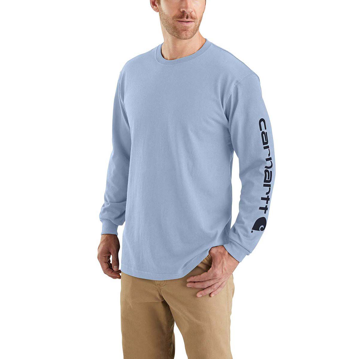 Carhartt Men's Loose Fit Heavyweight Long-Sleeve Logo Sleeve Graphic T-Shirt