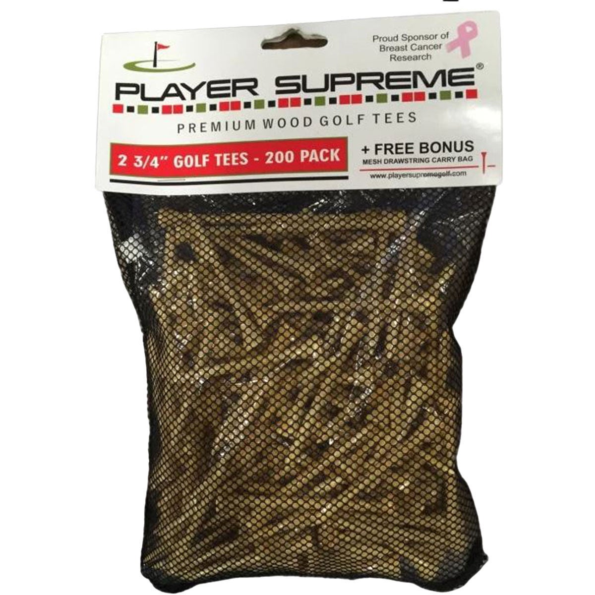 Player Supreme 2 3/4" Neon Tees 200 Pk in Mesh Bag