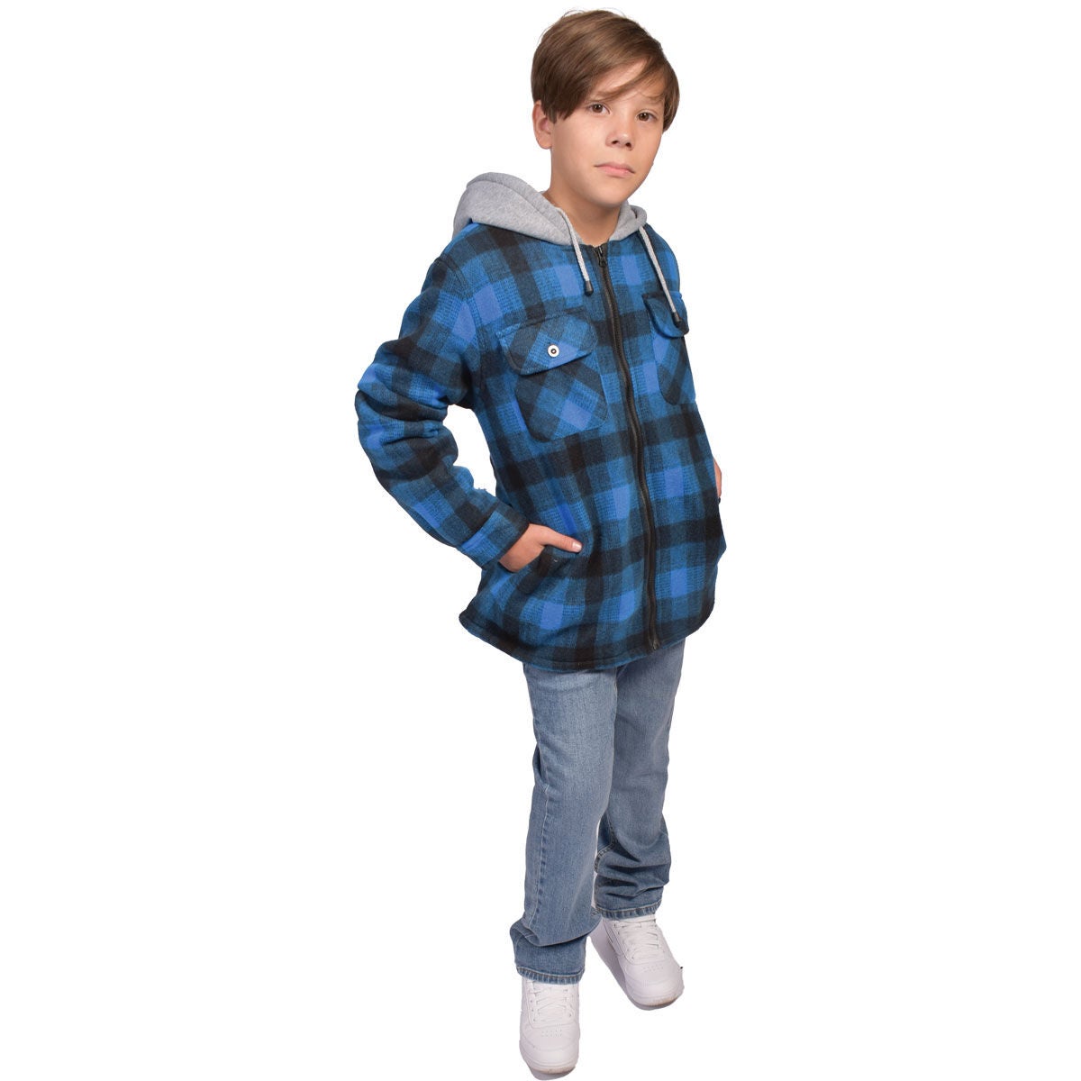 Flint Workwear Boys Sherpa Lined Shirt Jacket
