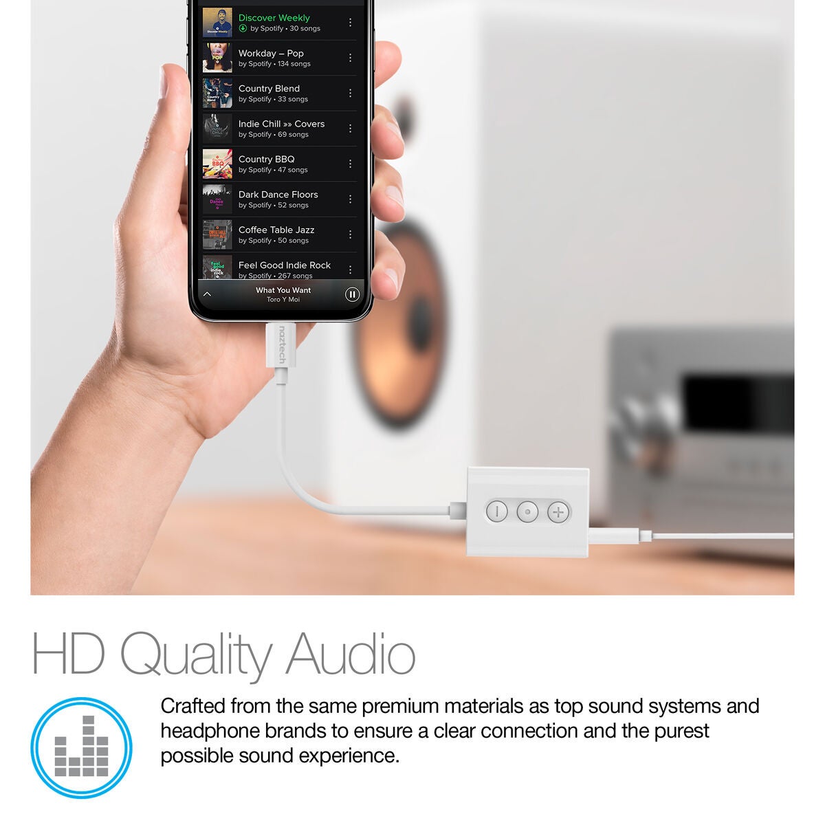 Naztech MFI Audio + Charging Adapter