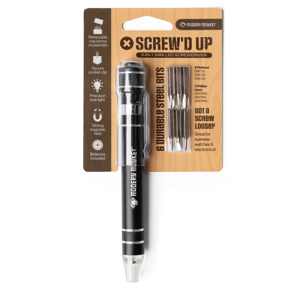 Dm Merchandise Screw'd Up 6-in-1 Mini LED Screwdriver