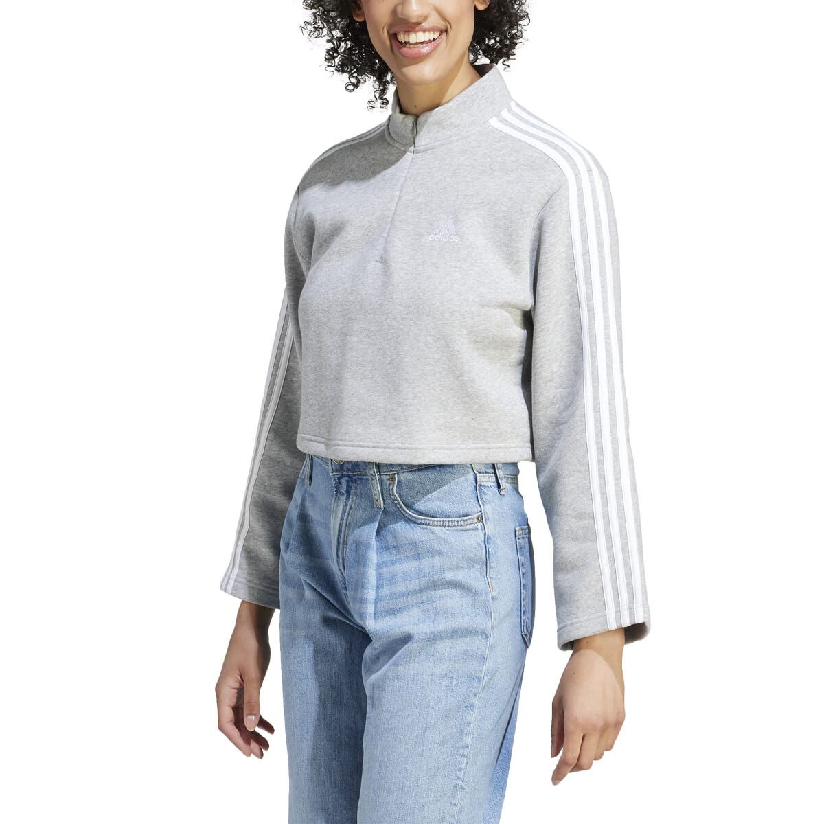 adidas Women's Essentials 3-Stripes Fleece Quarter-Zip Sweatshirt