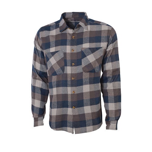 Canyon Creek Men's Grey/MltBlue Buffalo Plaid Flannel Shirt