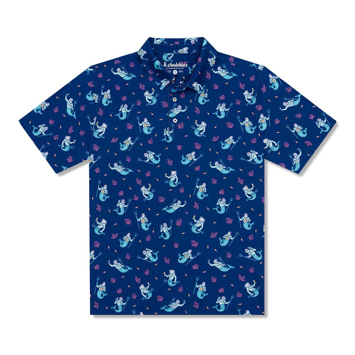 Chubbies Men's  Triton of  Sea (Performance Polo )