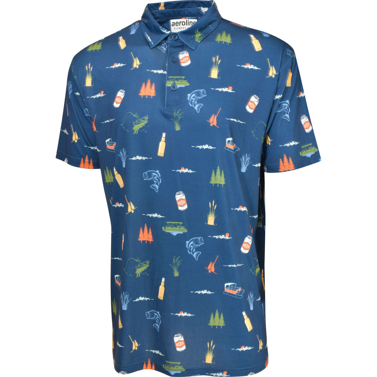 Aeroline Men's Short Sleeve Print Polo