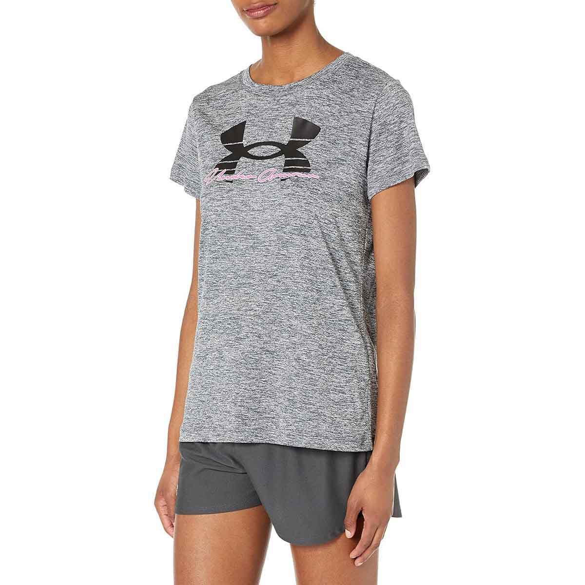 Under Armour Women's Plus Size Tech Twist Script Short Sleeve Crew Neck Tee