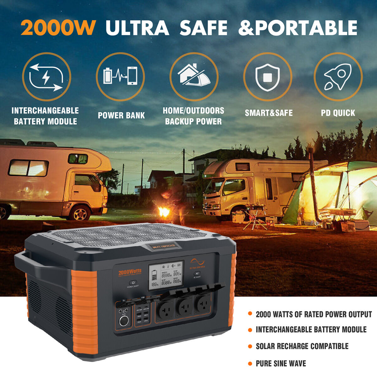 Wattbricks Ener 2000W Portable Power Station