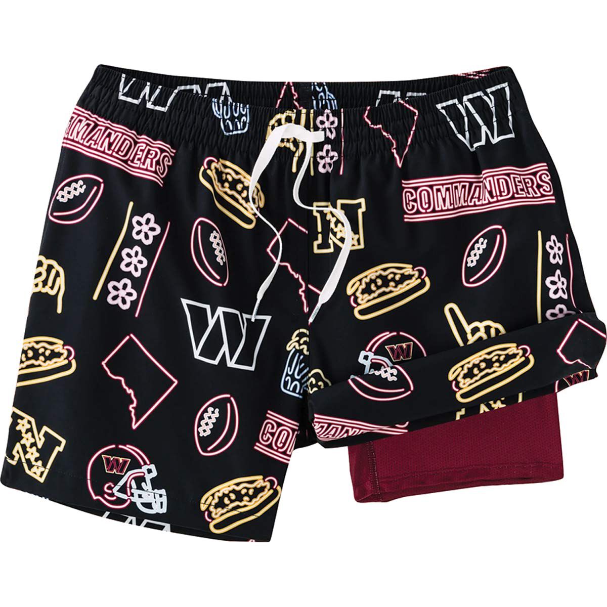 Chubbies Men's Washington Commanders Neon Swim Trunk