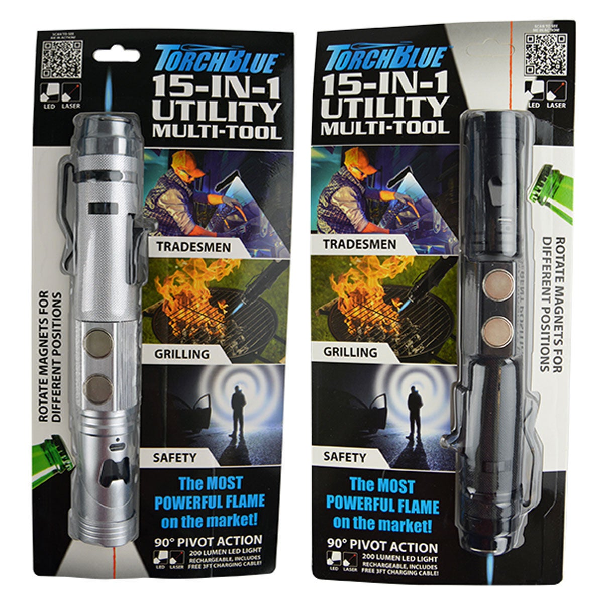 Turbo Blue Metal Torch LED Stick