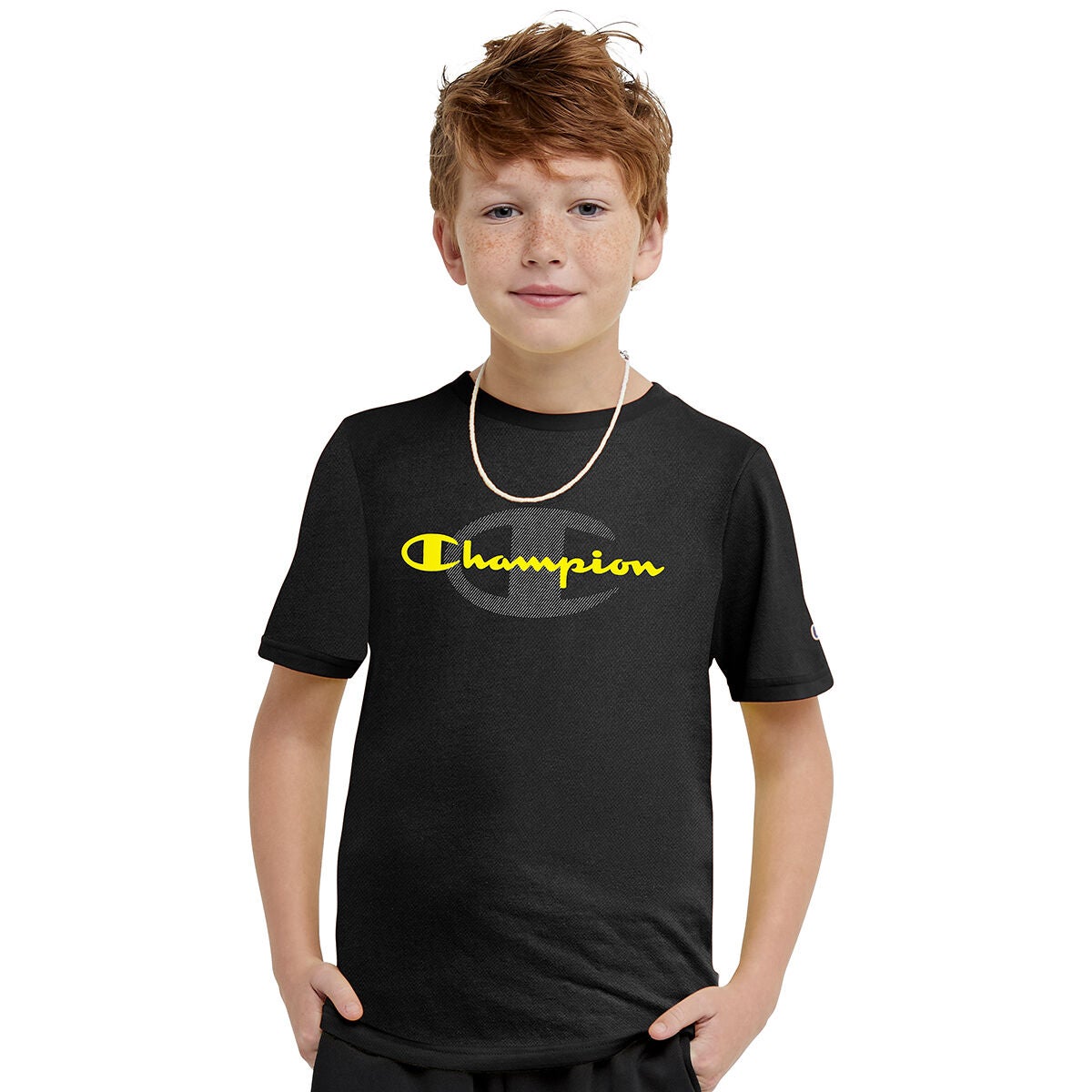 Champion Boys' Mesh Shorts Sleeve Tee with Graphic