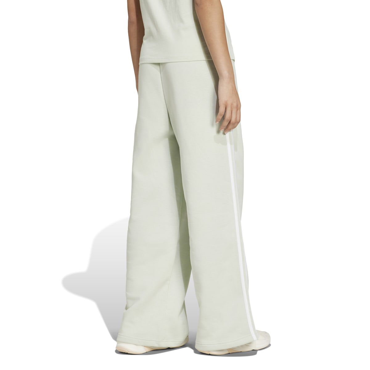 adidas Women's 3 Stripe Fleece Wide Leg Pant