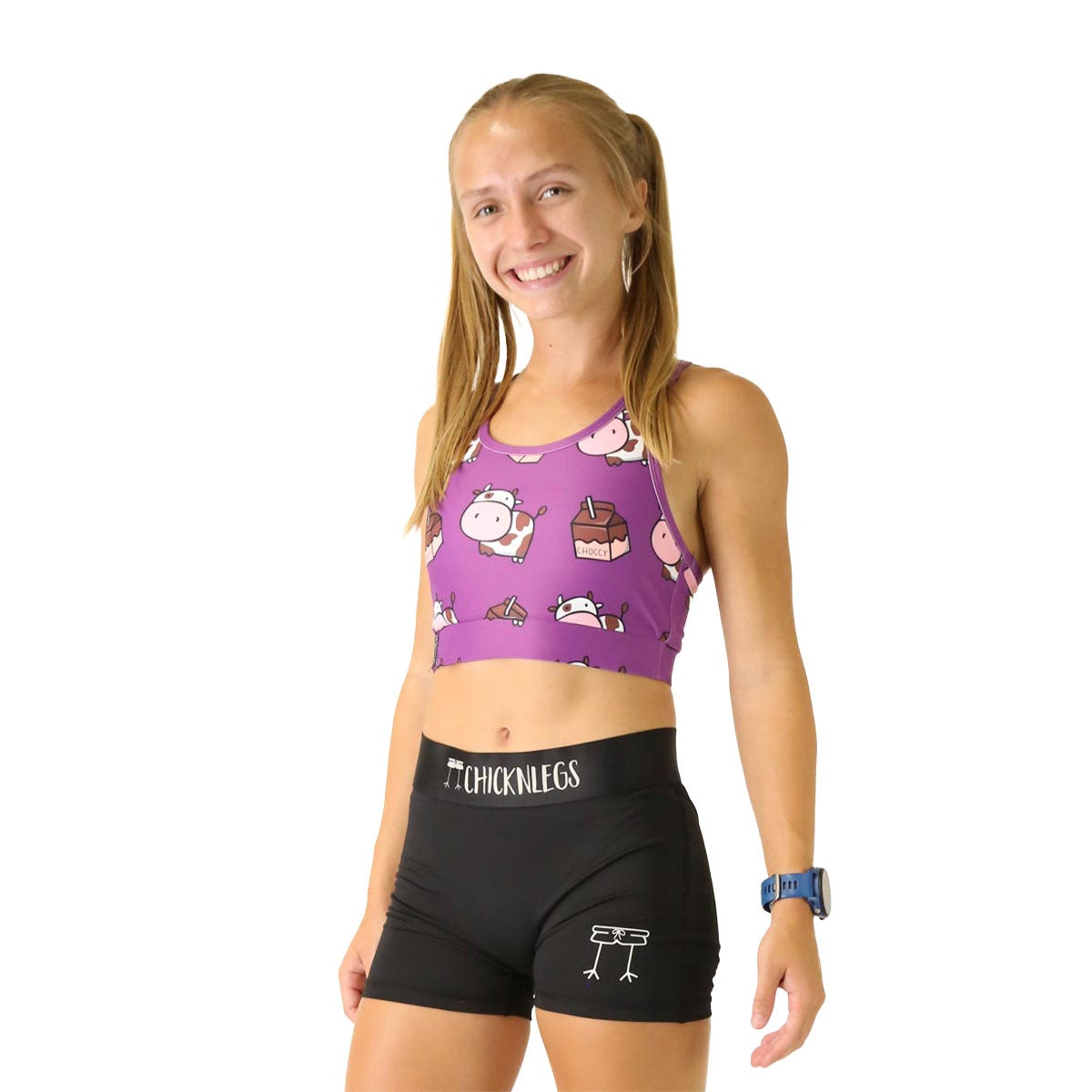 Chickn Legs Women's Sports Bra Choccy Cow