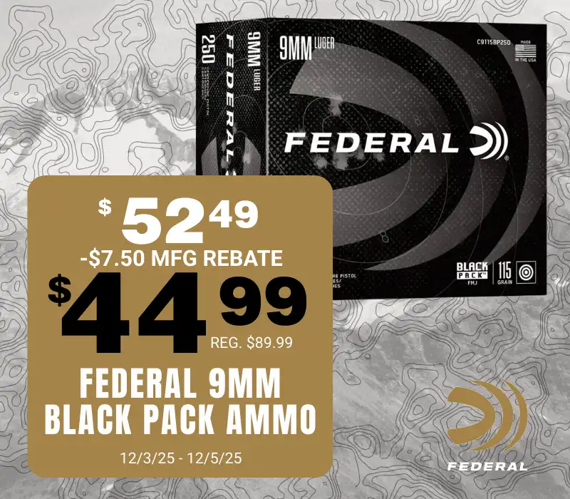 Federal Ammo Black Pack Ammo $44.99 After Rebate