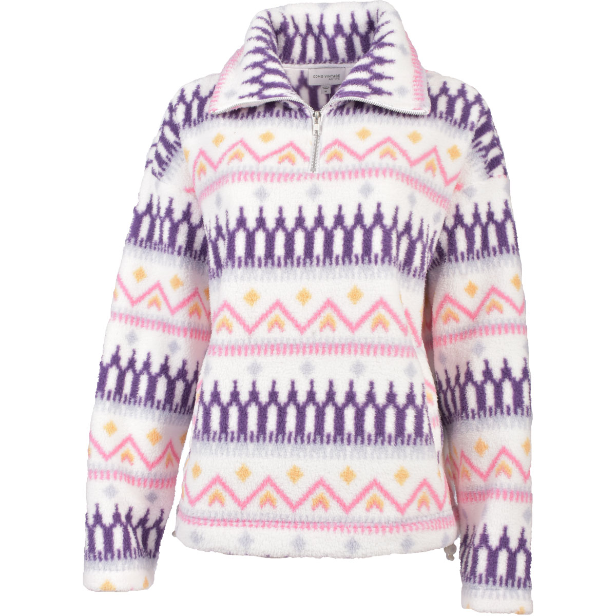 Como Vintage Women's Printed Aztec Sherpa Jacket