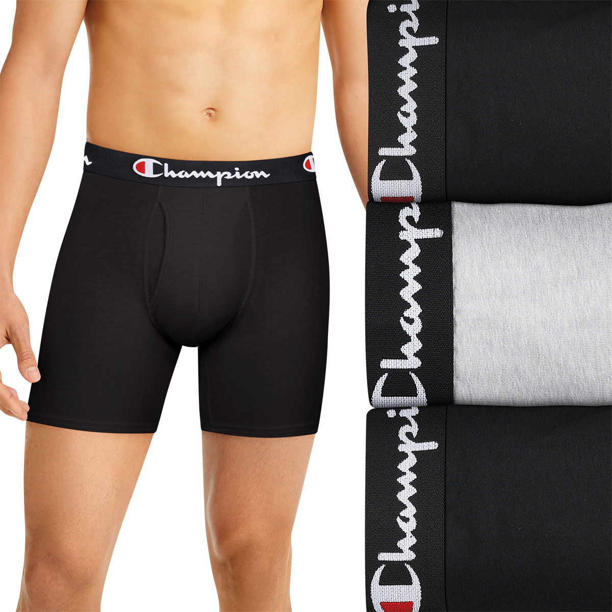 Champ Boxer Champion Men's 3Pack Solid Boxer Briefs