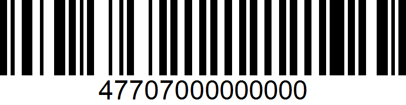 Barcode 47707000000000 for 15% off one regular-price item